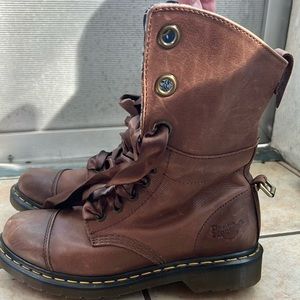 Dr. Martens Triumph Boots Brown Blue floral